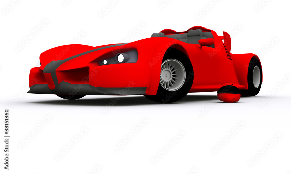 Isolated 3D rendered Concept Sports Car