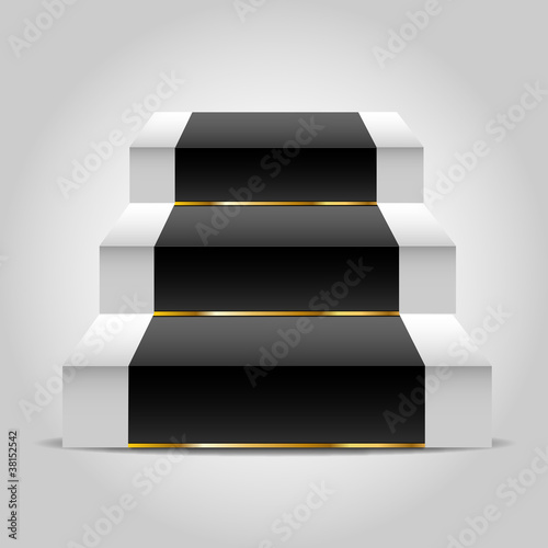 Stairs with black carpet