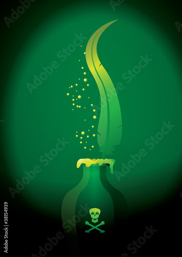 POISON PLUME AND BOTTLE
