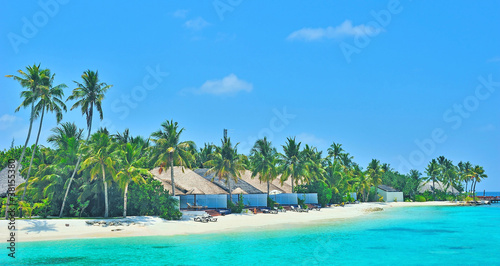 Maldives island and white beach