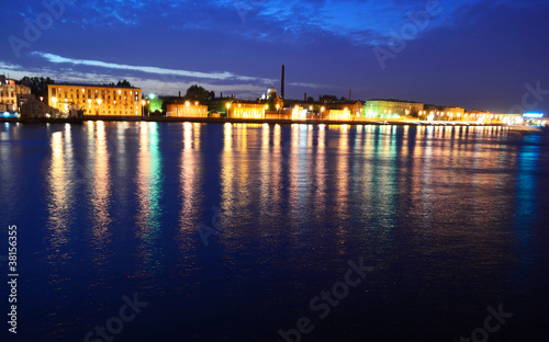 View of Neva river at night