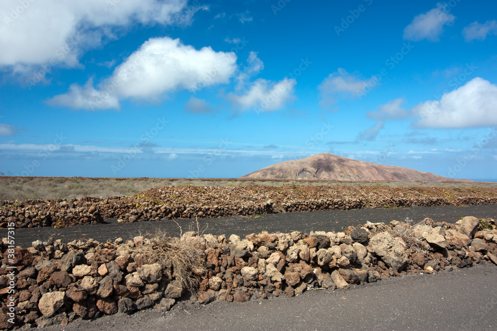 Lanzarote, Canary Islands. Volcanic landscape in a sunny day Lanzarote, Canary Islands. Volcanic landscape in a sunny day