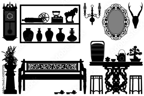 Old Antique Traditional Furniture Design Decoration
