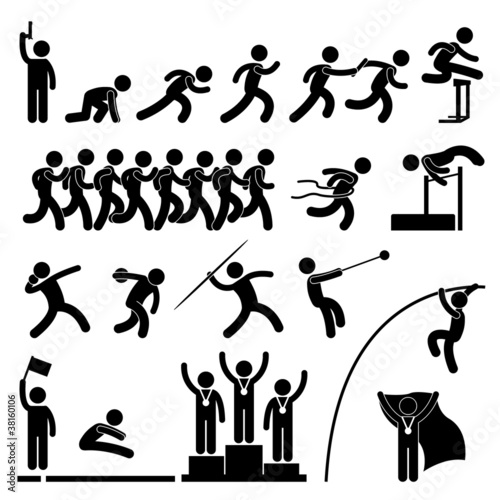 Sport Field and Track Game Athletic Winner Icon Pictogram