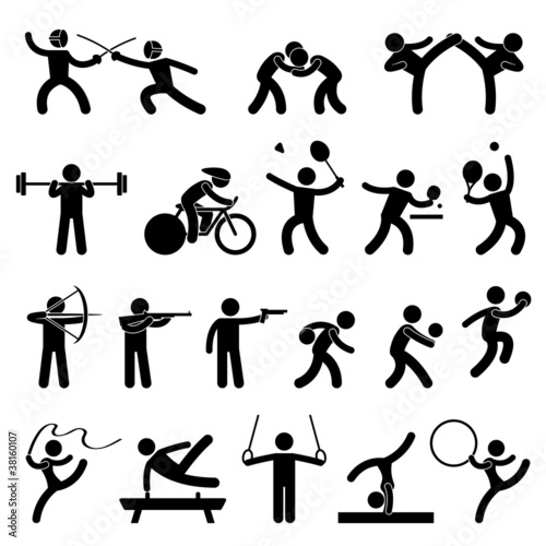Indoor Sport Game Athletic Set Icon Symbol Sign Pictogram