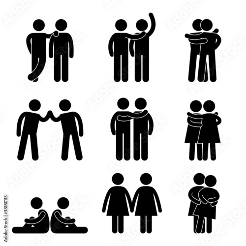 Gay Lesbian Relationship Icon Symbol Pictogram