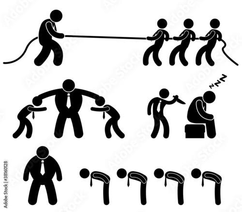 Business Employee Worker Situation in Office Workplace Icon