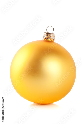 yellow christmas ball