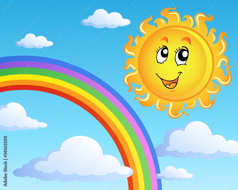 Fototapeta premium Sun with clouds theme 2