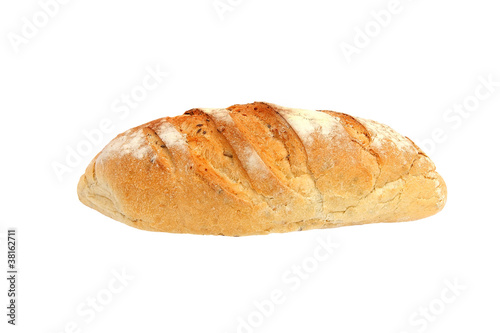 pain artisanal sur fond blanc
