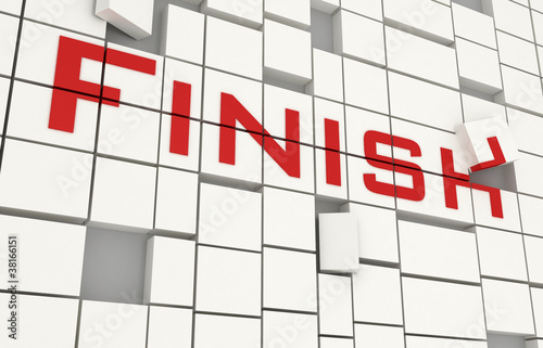 Wallpaper Mural puzzle cubes with an inscription of finish Torontodigital.ca