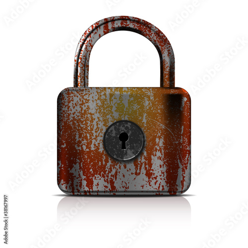 Rusty lock - vector file