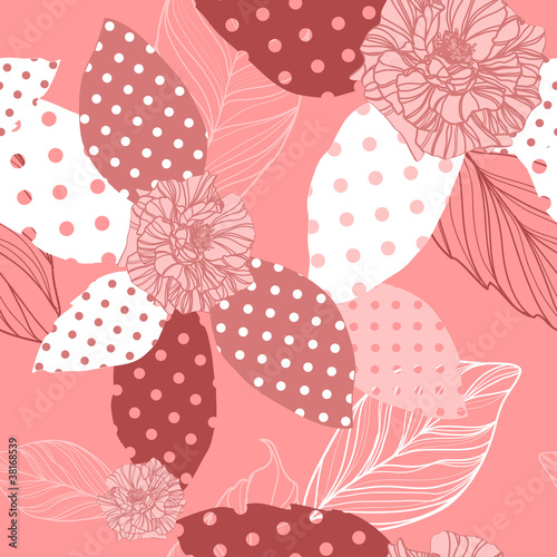 beautiful vector seamless pink pattern with roses