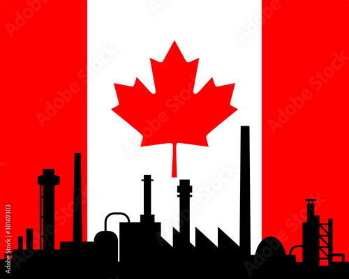 Industrie und Fahne von Kanada