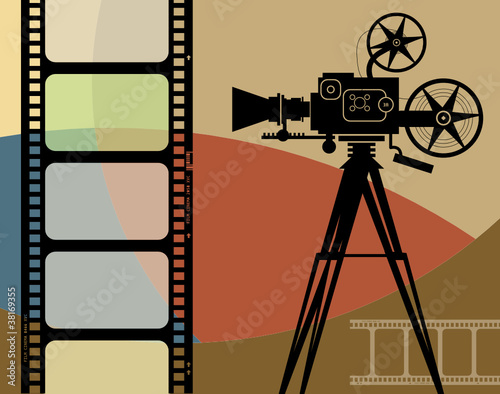 Abstract cinema background, vector illustration