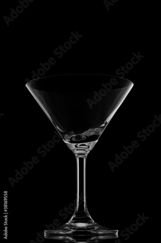 Cocktail glasses on Black