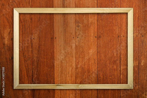 Fototapeta Naklejka Na Ścianę i Meble -  Wood picture frame on wood panel