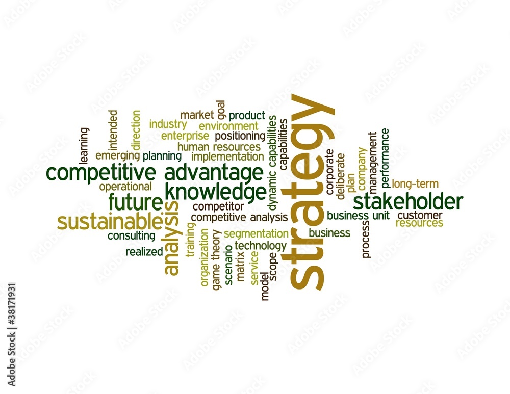 Fototapeta premium strategy word cloud - green