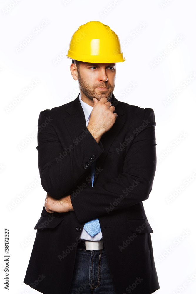 Portrait of young handsome engineer Portrait of young handsome engineer