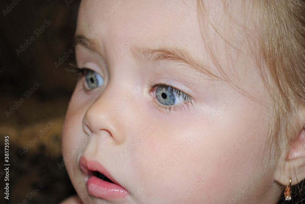 Portrait of the small beautiful girl with an astonished face Portrait of the small beautiful girl with an astonished face