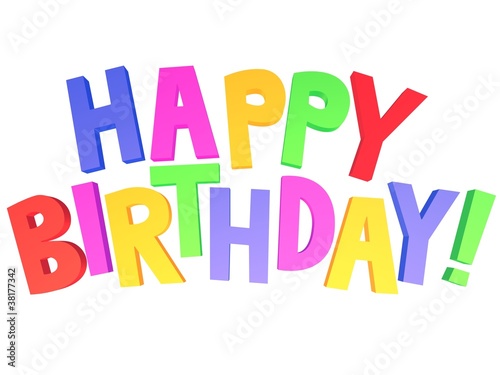 Canvas Print happy birthday 3d