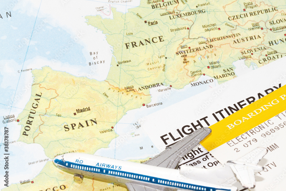 Flight to Europe travel concept Flight to Europe travel concept