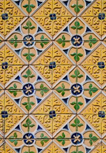 Traditional Portuguese glazed tiles