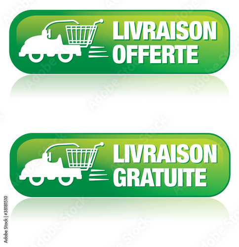 bouton livraison gratuite - offerte