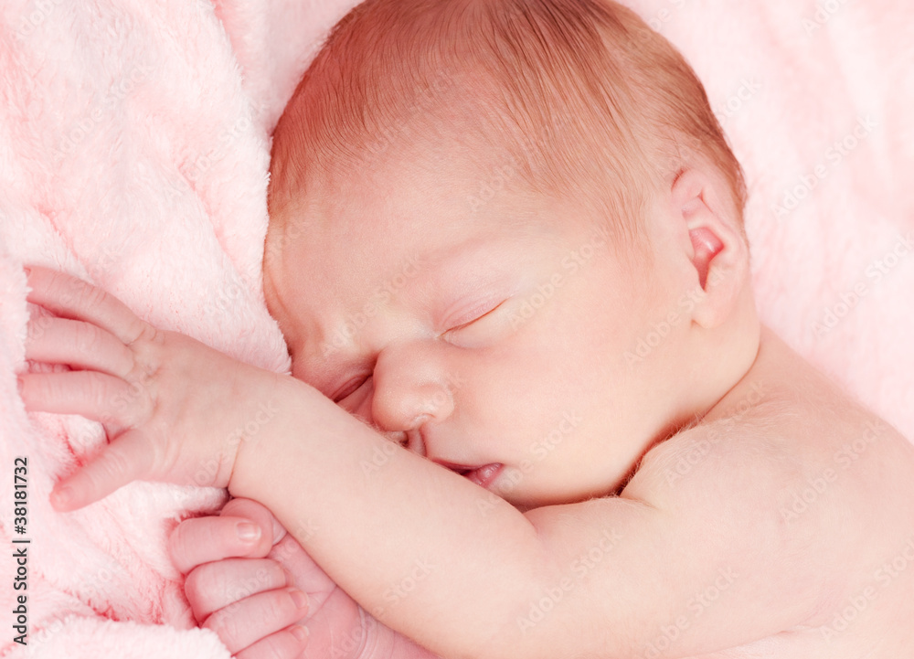 Infant is sleeping and dreaming Infant is sleeping and dreaming