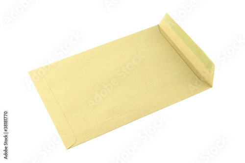 Document mail envelope on white background.