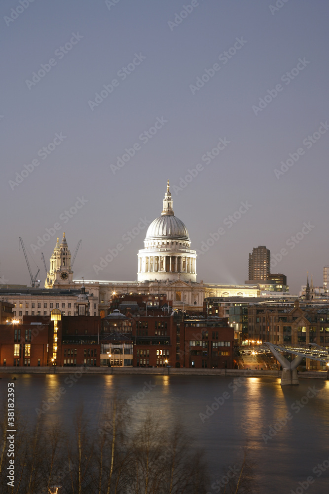 St Paul's Cathedral over Thames River