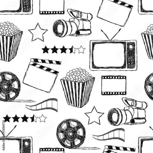 doodle movie  seamless pattern