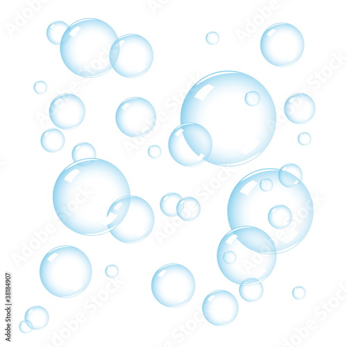 Soap bubbles on white background, vector illustration