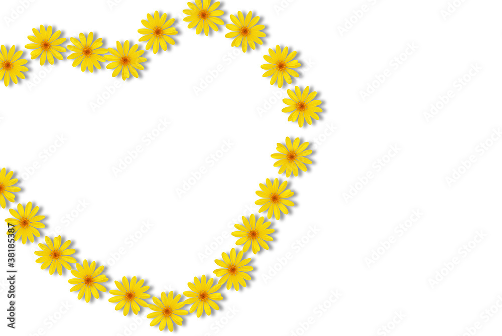 Heart made of flowers on white background Heart made of flowers on white background