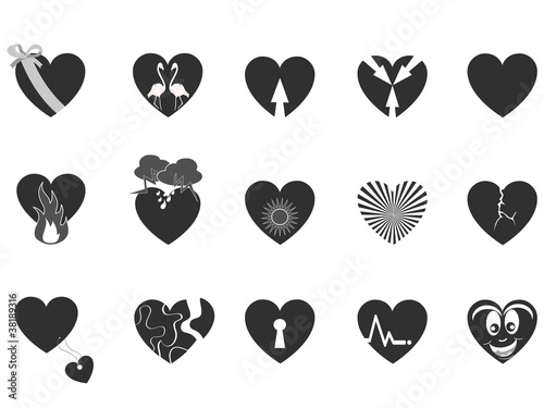 black loving heart icon