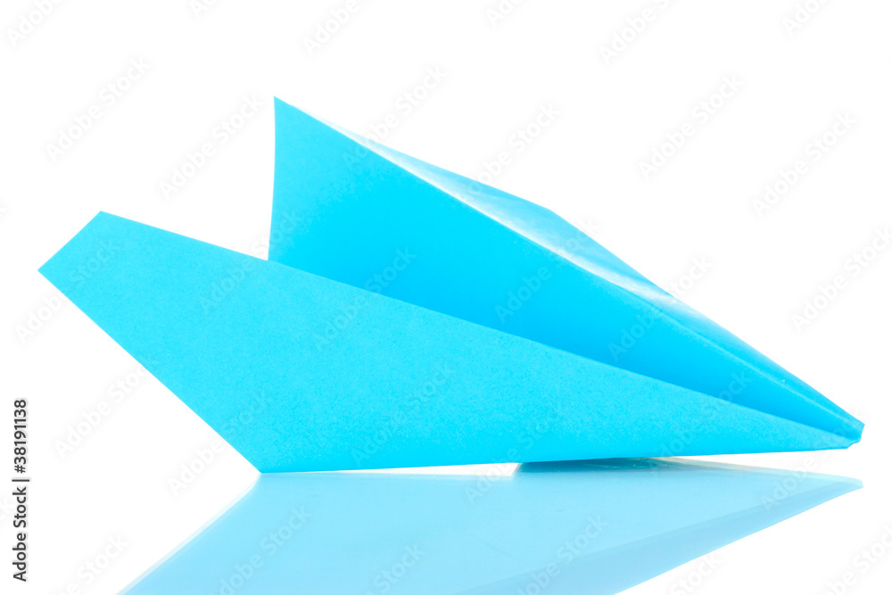 Origami paper airplane isolated on white Origami paper airplane isolated on white