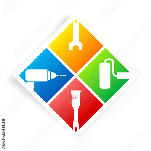 logo bricolage 4 couleurs losange