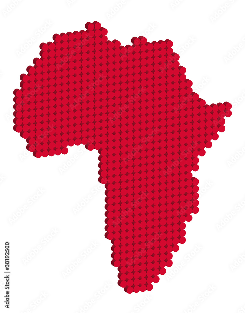 Naklejka premium Doted map of Africa 3D