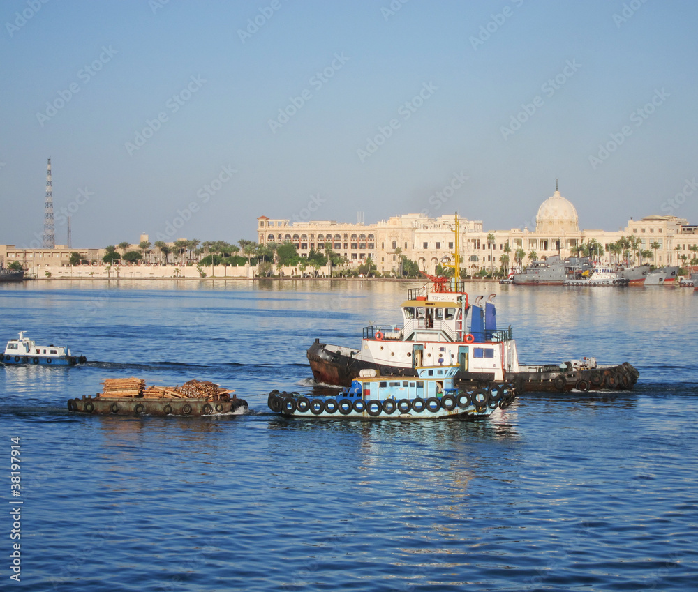 Tugboat on Suez Canal, Egypt at Port Said