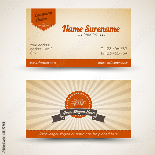 Vector old-style retro vintage business card