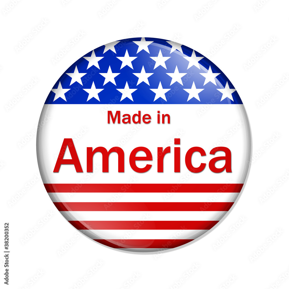 Made in the America button Made in the America button