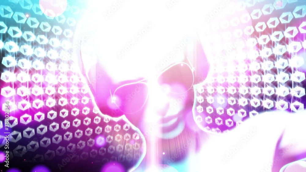 DJ Girl with Headphones (Loop Animation)