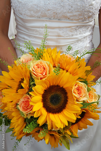 Close up of beautiful bridal bouquet