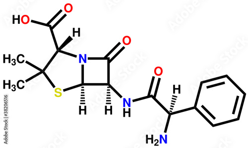 Ampicillin structural formula