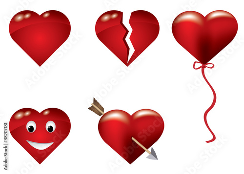 Heart icon set