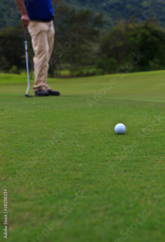 Golf player on the green