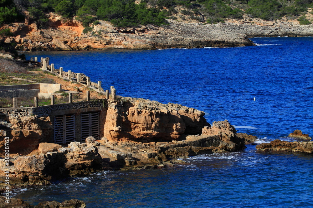 Beautiful small bay in Ibiza, Baleares Island, Spain.