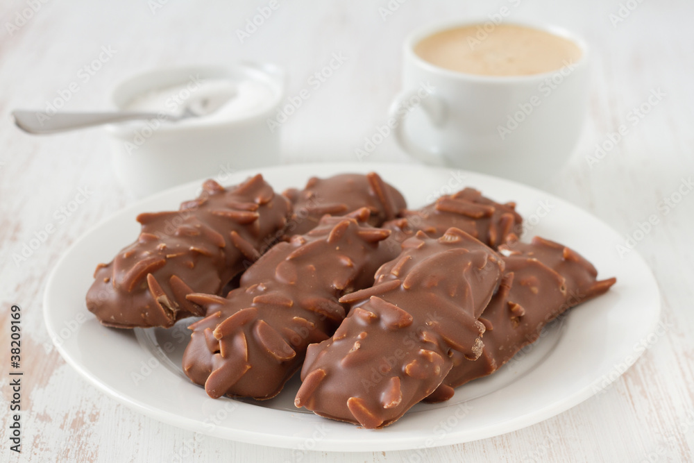 chocolate cookies with a cup of coffee chocolate cookies with a cup of coffee