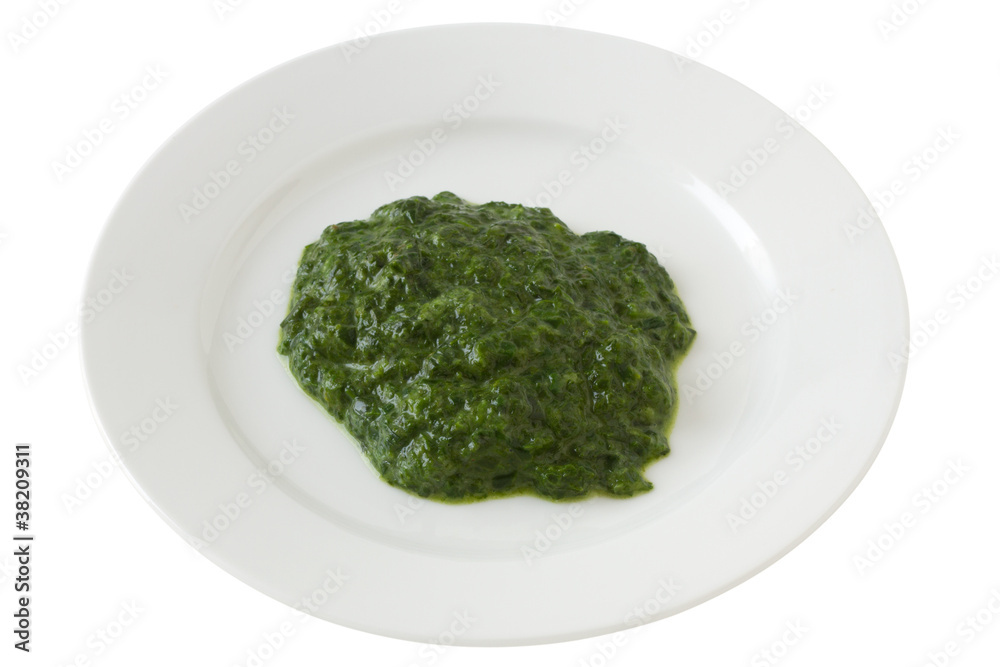 spinach on the plate spinach on the plate