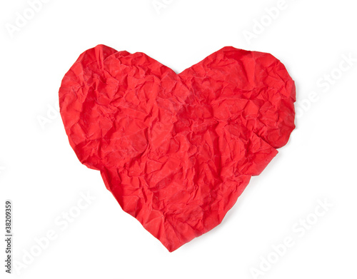Wallpaper Mural Red crumpl paper heart Torontodigital.ca